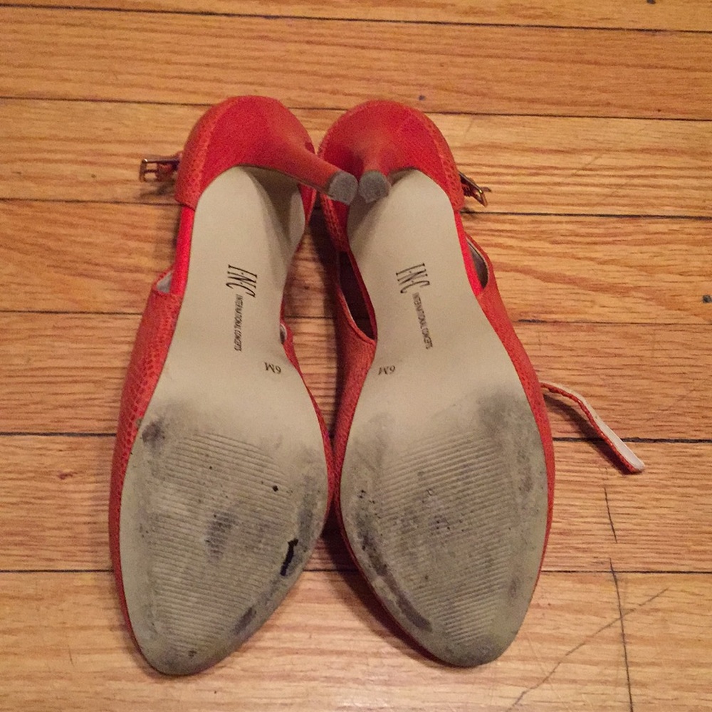 Orange leather heels - Picture 6 of 6